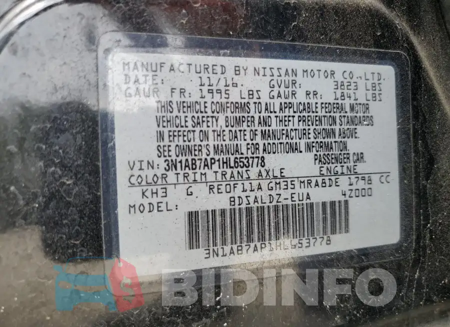 3N1AB7AP1HL653778 Photo# 13