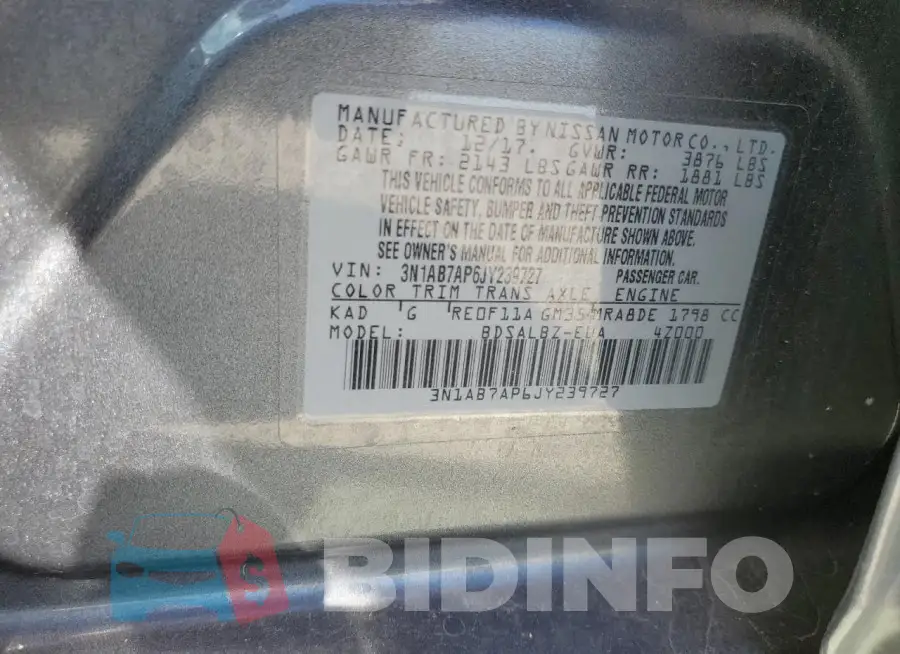 3N1AB7AP6JY239727 Photo# 13