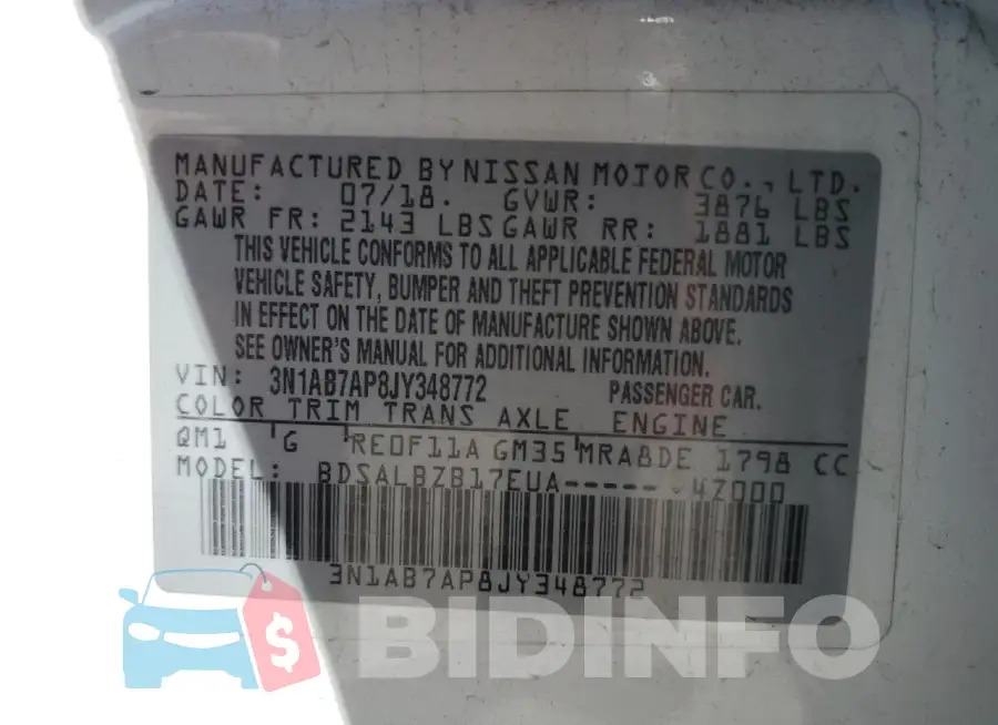 3N1AB7AP8JY348772 Photo# 12