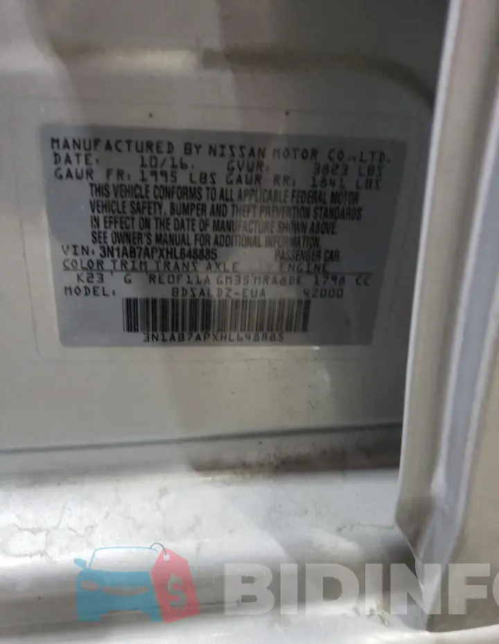 3N1AB7APXHL648885 Photo# 12