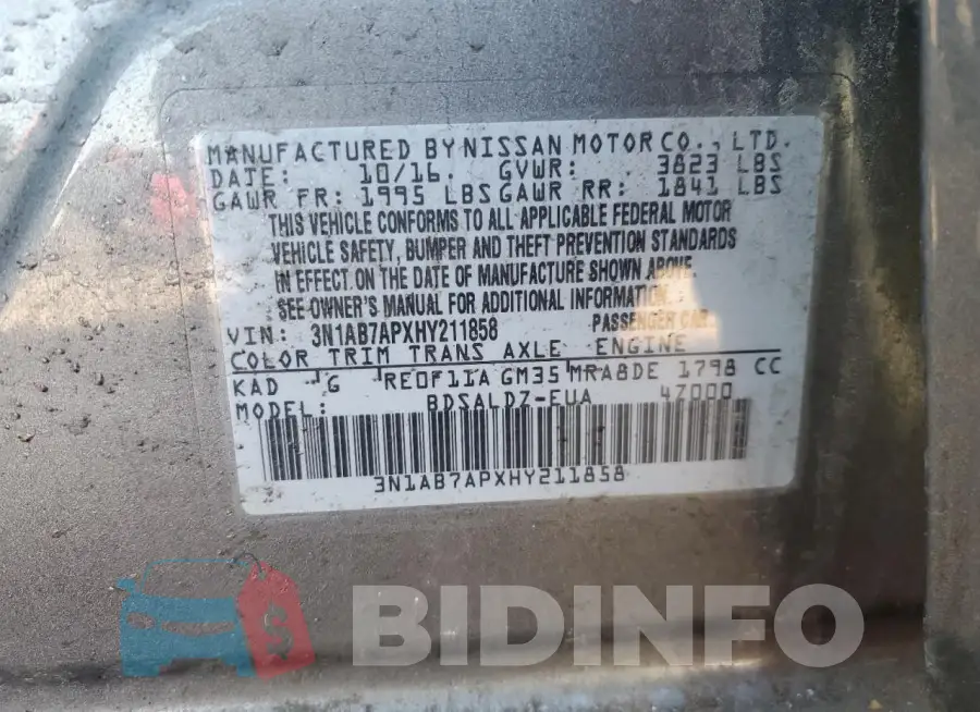 3N1AB7APXHY211858 Photo# 13