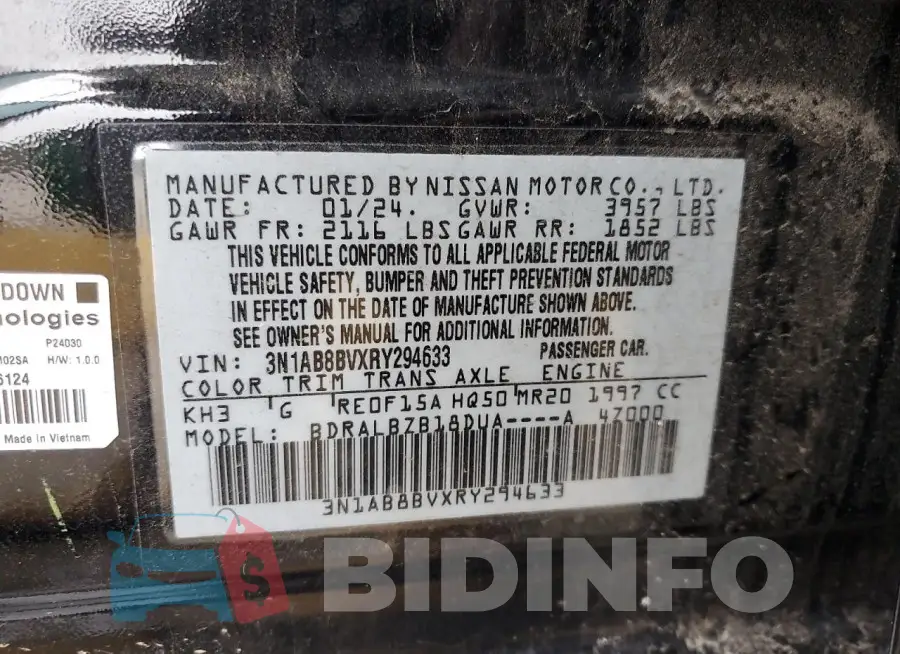 3N1AB8BVXRY294633 Photo# 12