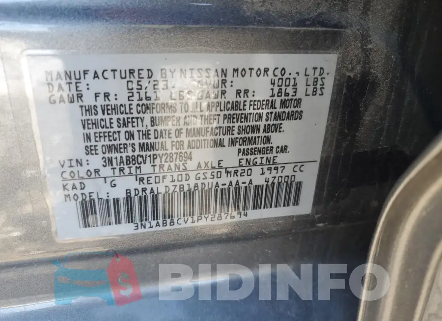 3N1AB8CV1PY287694 Photo# 12