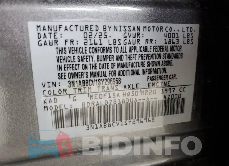 3N1AB8CV1SY296968 Photo# 13