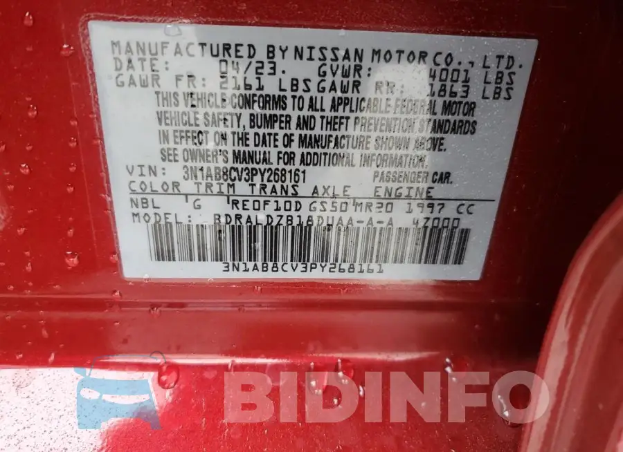 3N1AB8CV3PY268161 Photo# 12