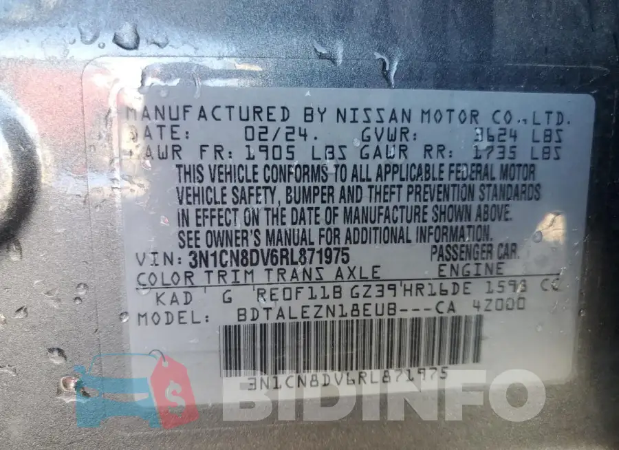 3N1CN8DV6RL871975 Photo# 13