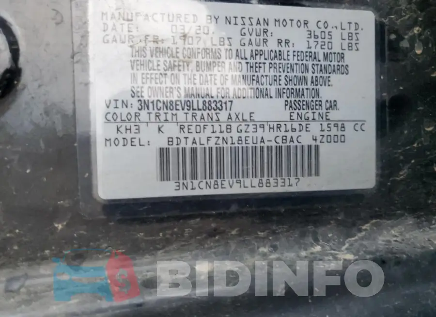 3N1CN8EV9LL883317 Photo# 12