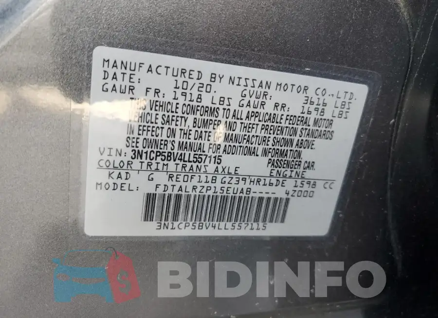 3N1CP5BV4LL557115 Photo# 12