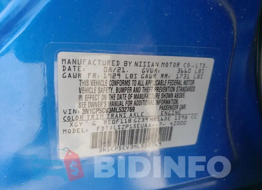3N1CP5CV3ML532769 Photo# 13