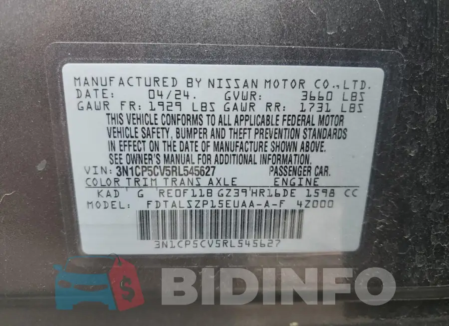 3N1CP5CV5RL545627 Photo# 12