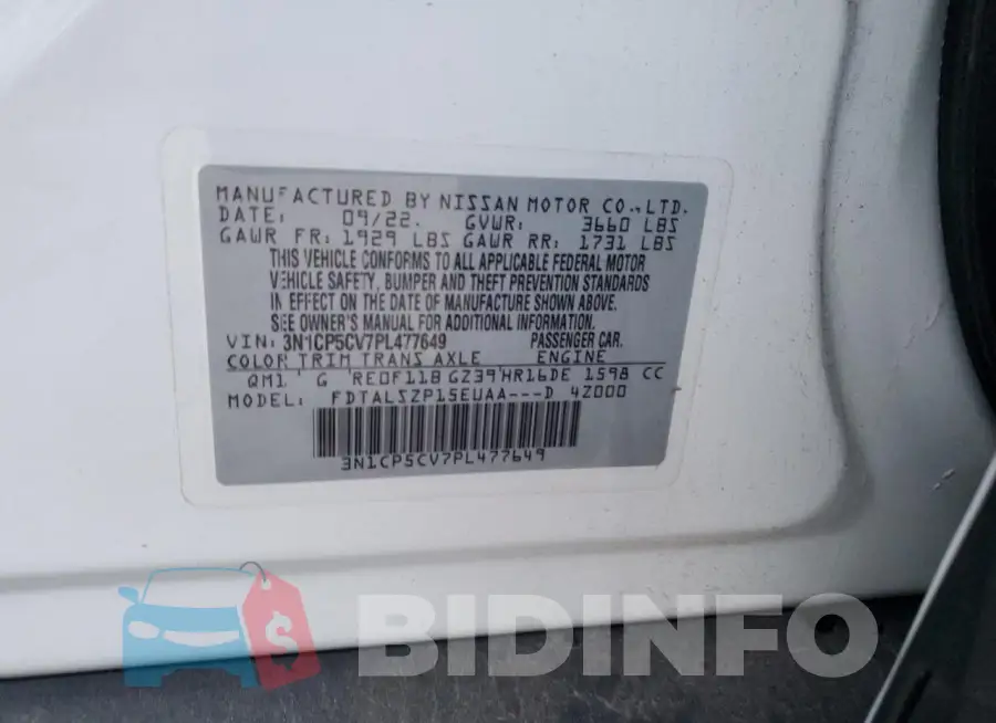 3N1CP5CV7PL477649 Photo# 13