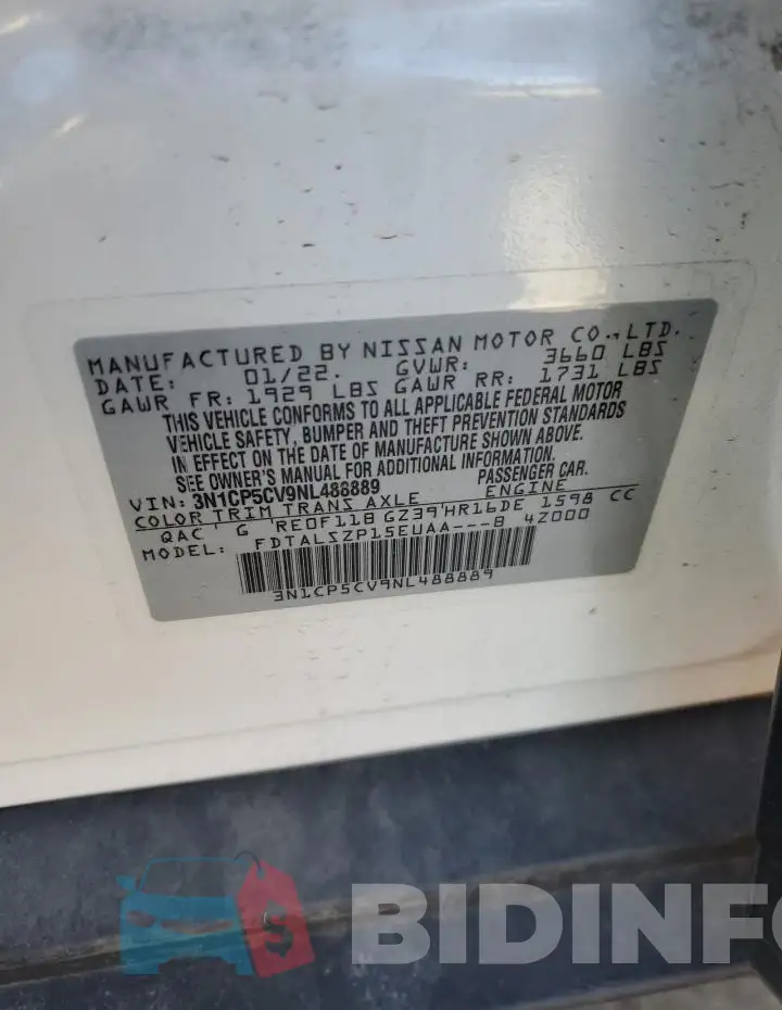 3N1CP5CV9NL488889 Photo# 14