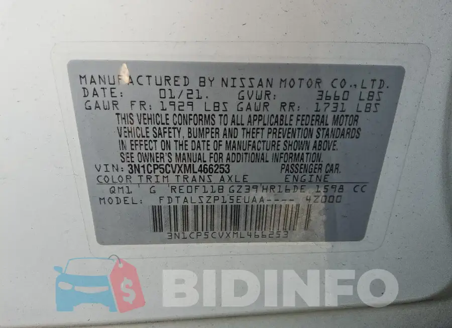 3N1CP5CVXML466253 Photo# 13