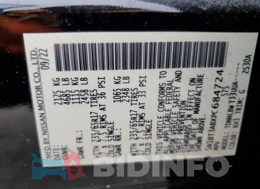 5N1BT3ABXPC684724 Photo# 14