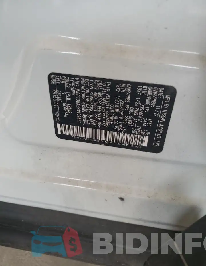 JN8BT3BA2PW409877 Photo# 12