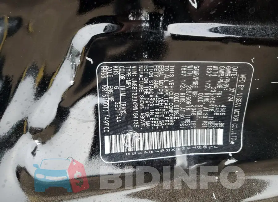 JN8BT3BBXRW184135 Photo# 14
