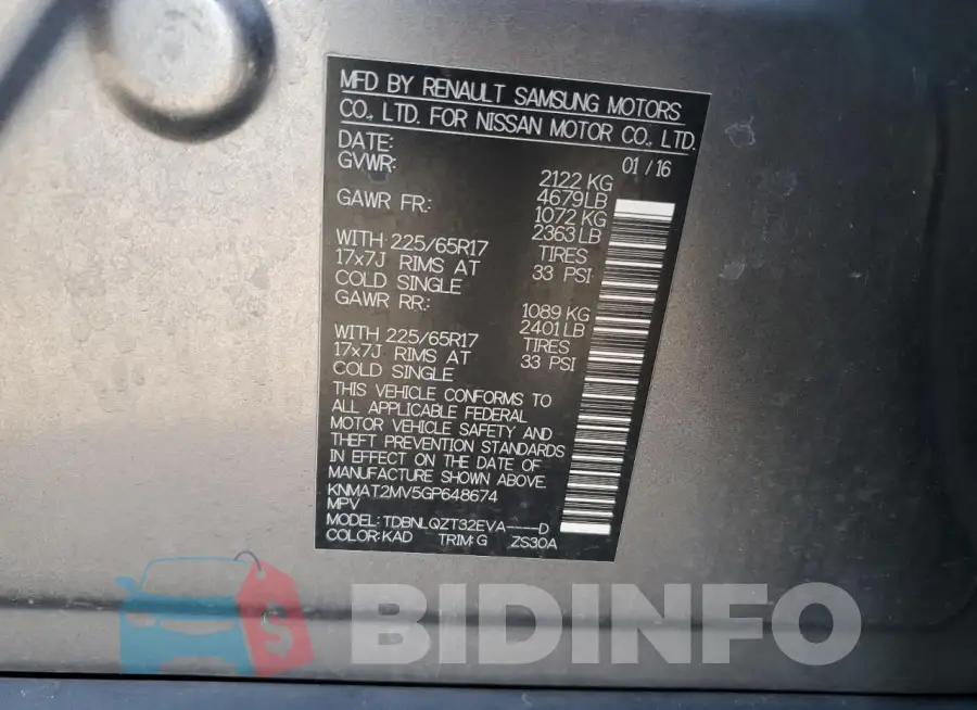 KNMAT2MV5GP648674 Photo# 13