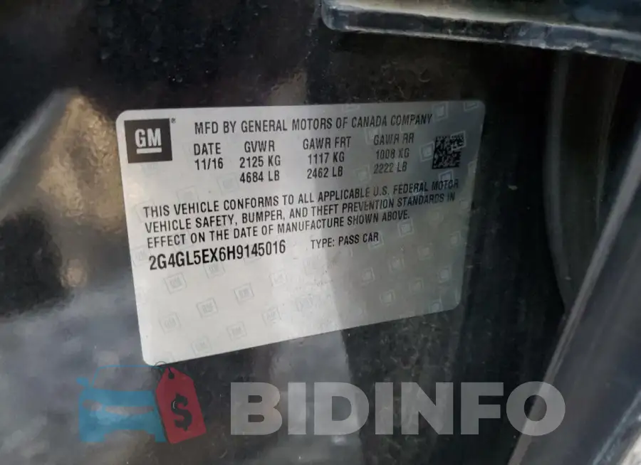 2G4GL5EX6H9145016 Photo# 12