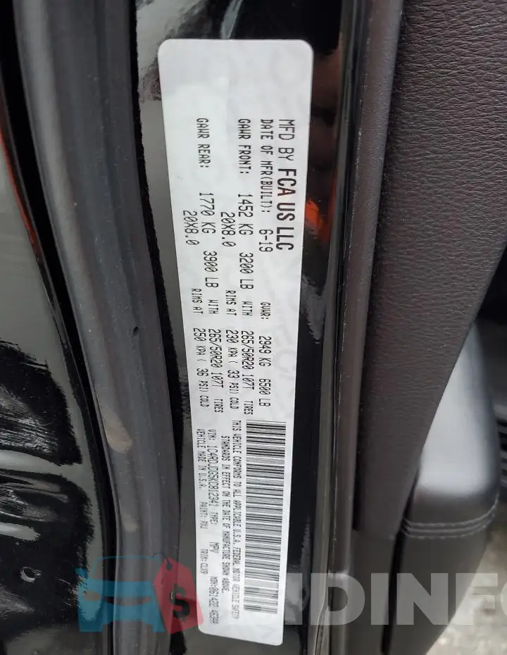 1C4RDJDG5KC812341 Photo# 13