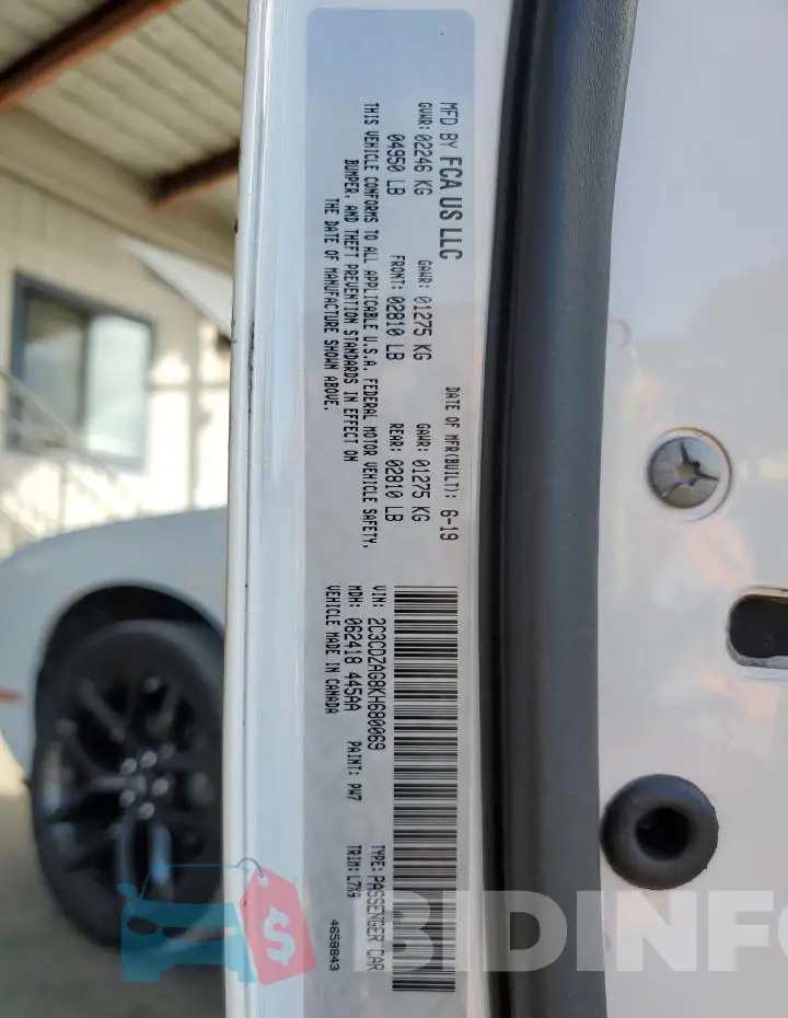 2C3CDZAG8KH680069 Photo# 12