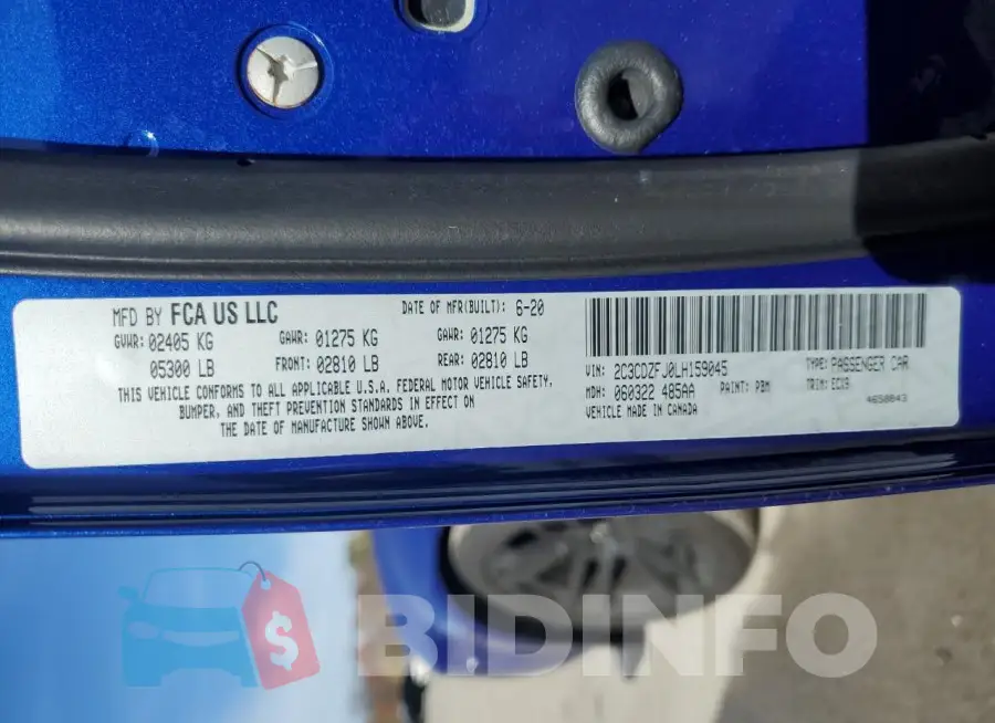 2C3CDZFJ0LH159045 Photo# 12