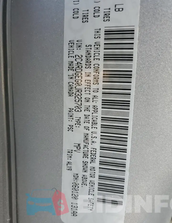 2C4RDGEG0JR325703 Photo# 13