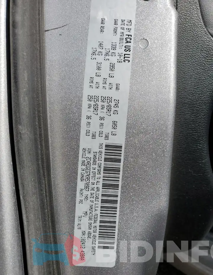 2C4RDGEG7KR570967 Photo# 14