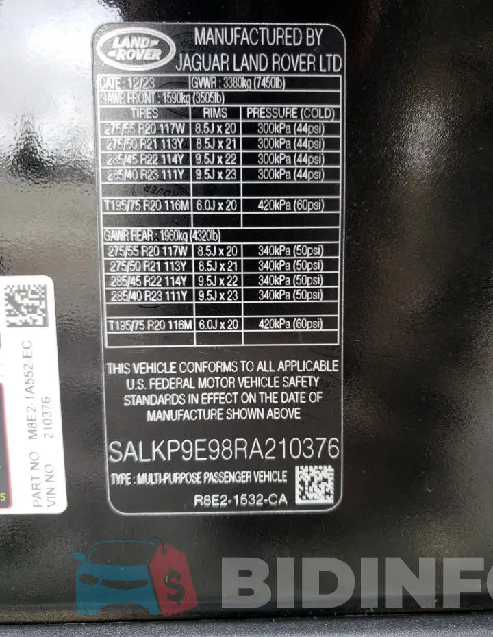 SALKP9E98RA210376 Photo# 14