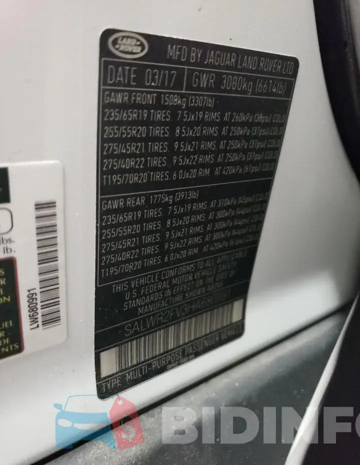 SALWR2FV3HA680991 Photo# 13