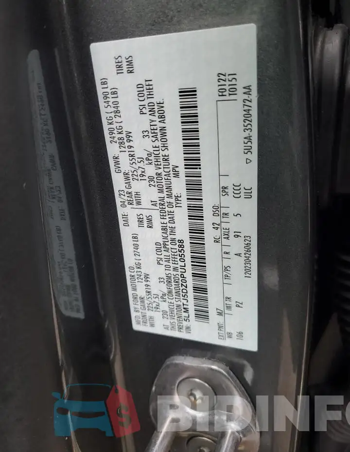 5LMTJ5DZ0PUL05588 Photo# 13