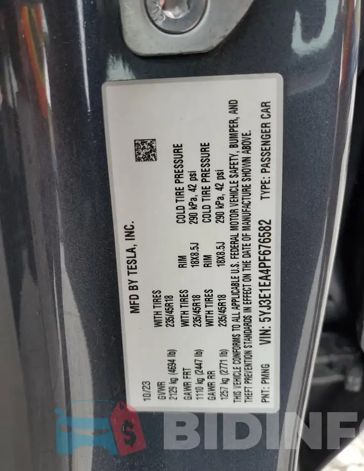 5YJ3E1EA4PF676582 Photo# 13