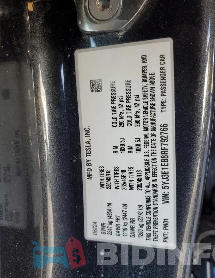 5YJ3E1EB8RF792766 Photo# 12