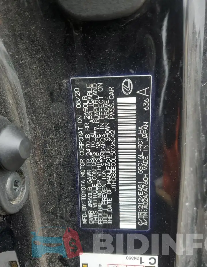 JTHD85EC0L5006042 Photo# 12