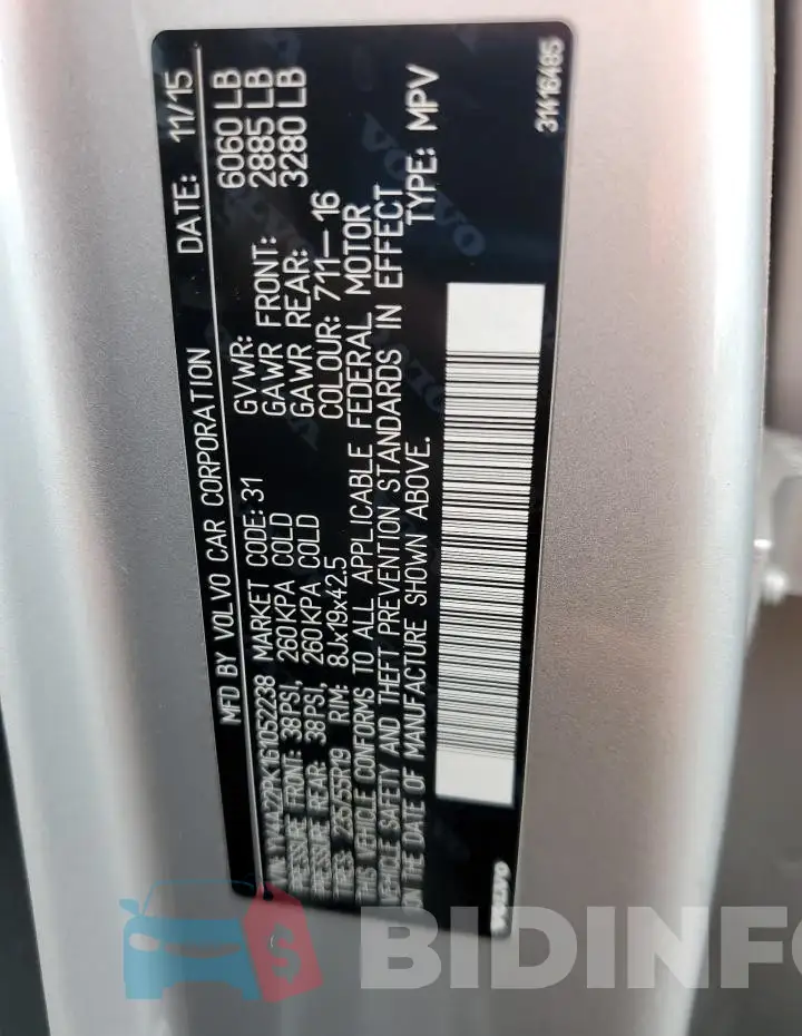 YV4A22PK1G1052238 Photo# 12