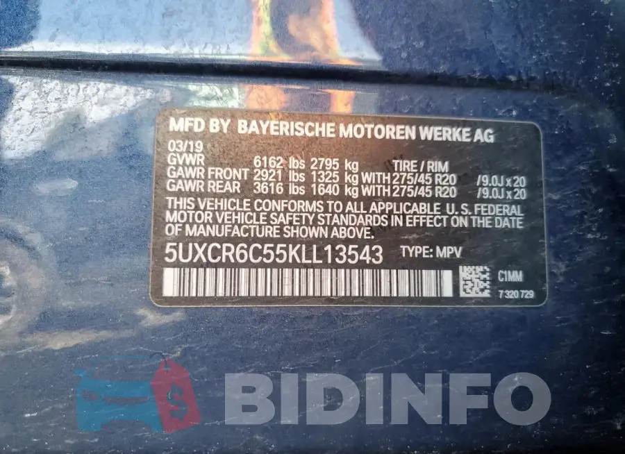 5UXCR6C55KLL13543 Photo# 13