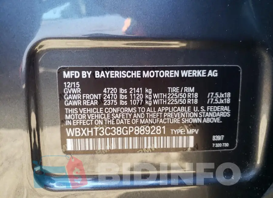 WBXHT3C38GP889281 Photo# 13