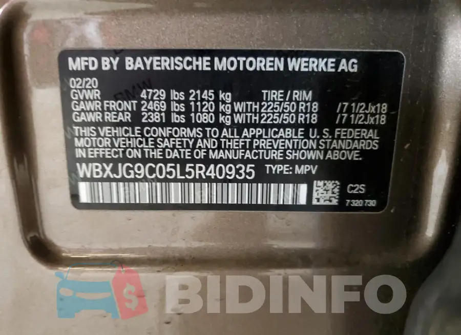 WBXJG9C05L5R40935 Photo# 13