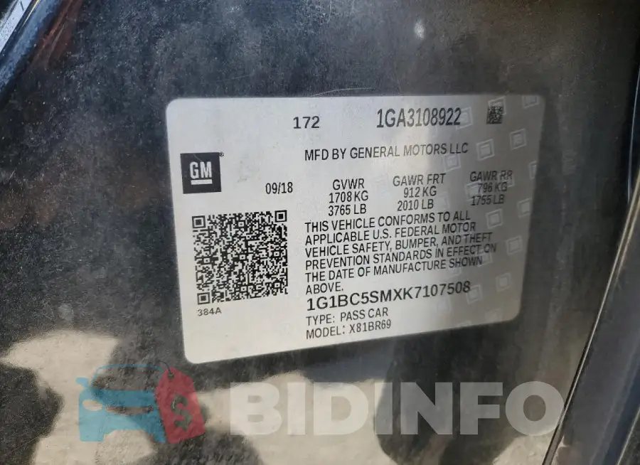 1G1BC5SMXK7107508 Photo# 12