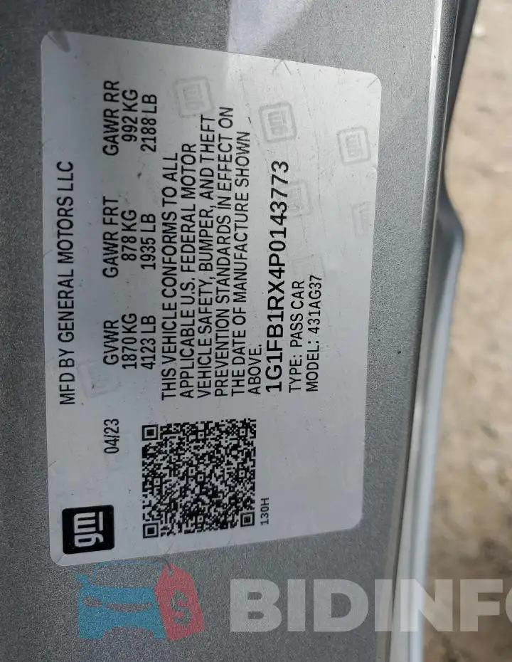 1G1FB1RX4P0143773 Photo# 12