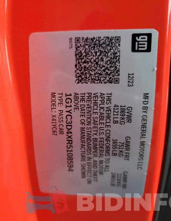 1G1YC3D4XR5108594 Photo# 13
