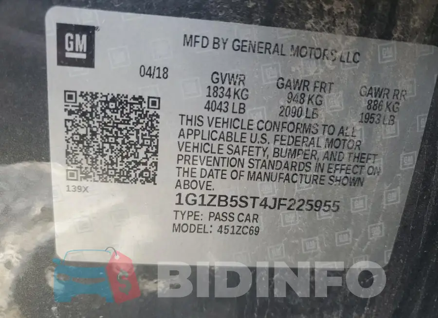 1G1ZB5ST4JF225955 Photo# 12