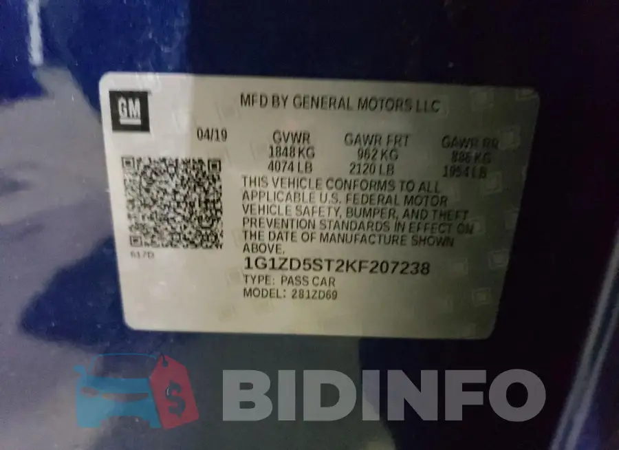 1G1ZD5ST2KF207238 Photo# 12