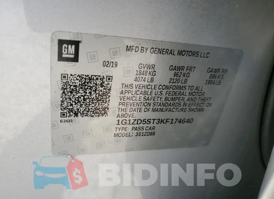 1G1ZD5ST3KF174640 Photo# 13