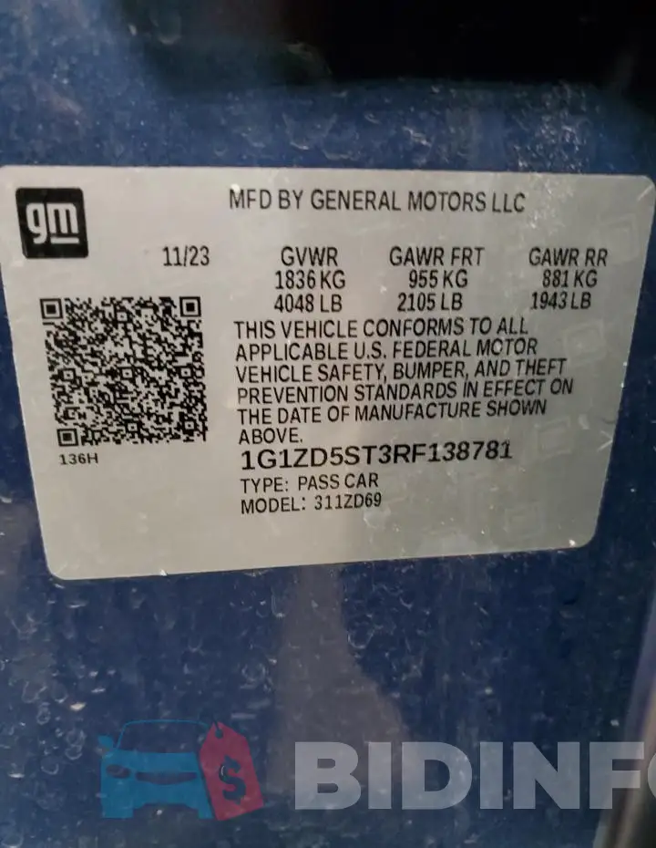 1G1ZD5ST3RF138781 Photo# 12