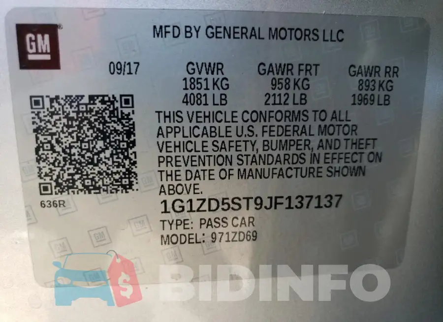 1G1ZD5ST9JF137137 Photo# 13