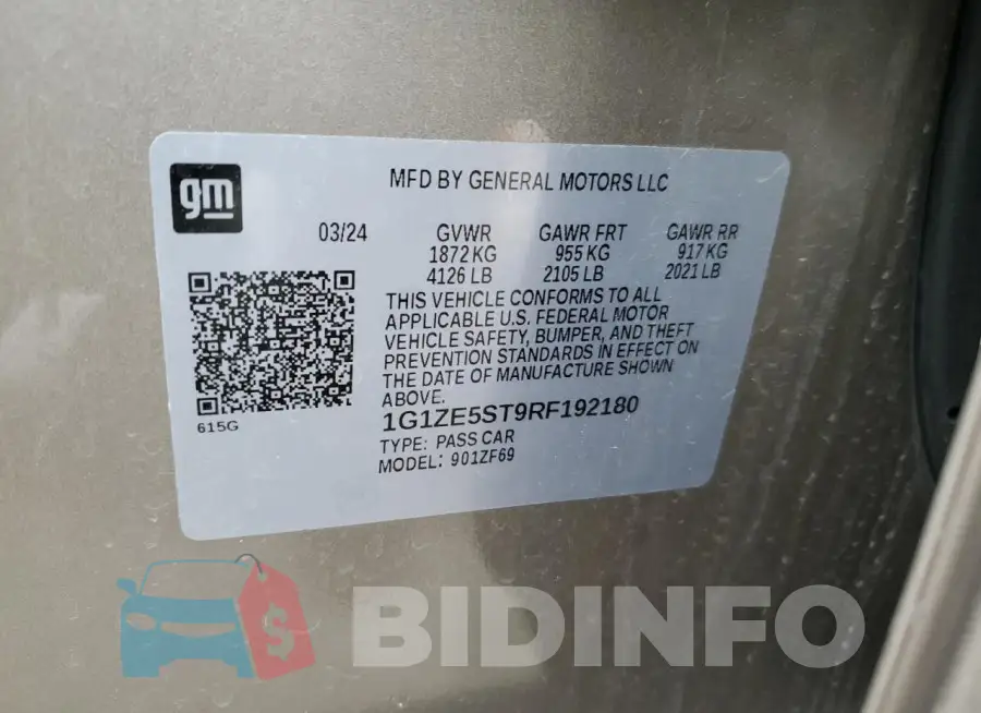 1G1ZE5ST9RF192180 Photo# 12