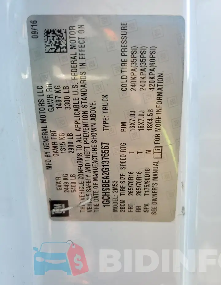 1GCHSBEA2G1376567 Photo# 12