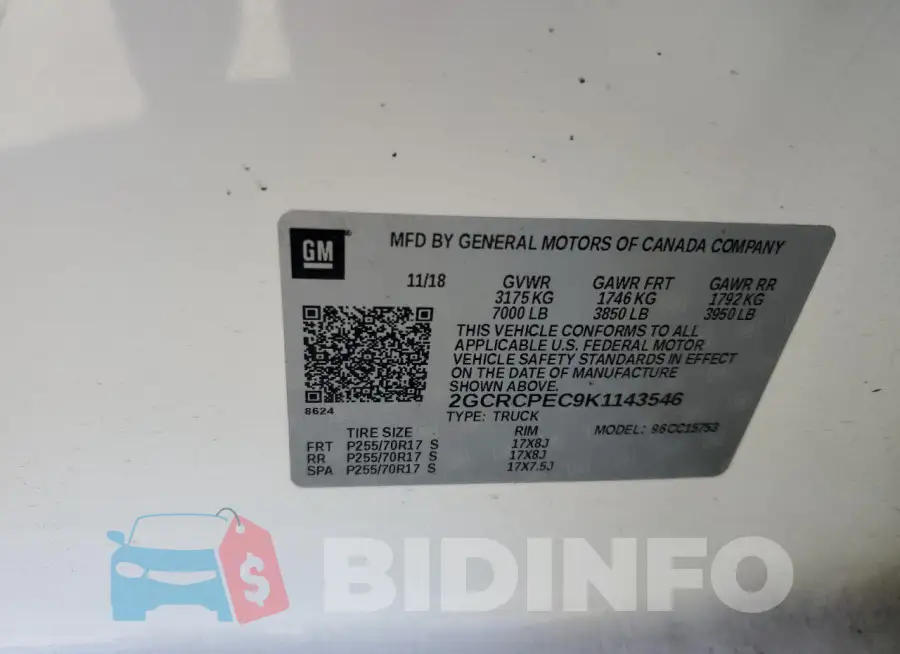 2GCRCPEC9K1143546 Photo# 12