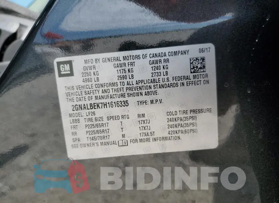 2GNALBEK7H1616335 Photo# 13