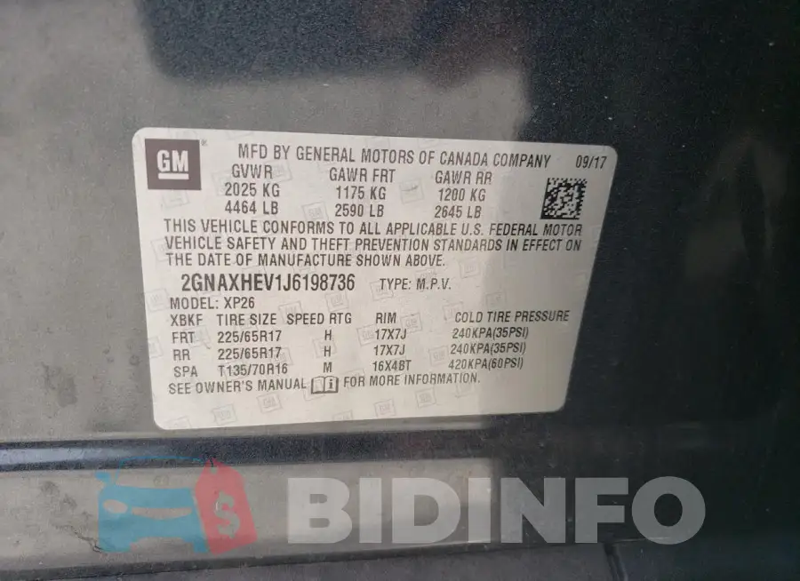 2GNAXHEV1J6198736 Photo# 14